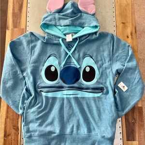 Disney Parks Exclusive Stitch Pullover Hoodie (Zipper Mouth) - NWT